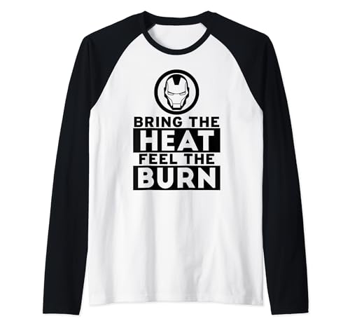 T-shirt Iron Man Raglan Bring The Heat pour fans de Marvel