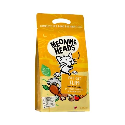 Meowing Heads Dry, Reduced-Calorie Cat Food - Fat Cat Slim -100 Percent Natural Chicken and Fish, Grain-Free Recipe with Reduced Fat, 1.5 kg Cover
