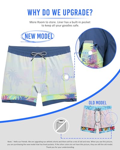 Image of maamgic Mens 5 inch Gym Running Shorts for Men 2 in 1 Quick Dry Workout Athletic Shorts