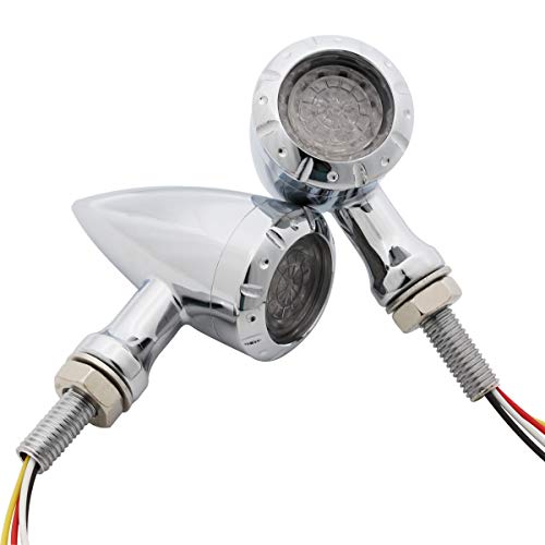 FATECIM 2X Motorcycle LED Taillight Turn Signal Lights with Running/Braking Lights, Heavy Duty Aftermarket Blinkers Indicators for Bobber Harley Honda Yamaha Suzuki Kawasaki Cruiser Mini Chopper