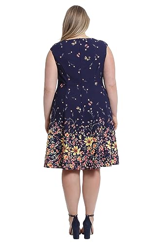 Image of London Times Womens Dresses Cap Sleeve Fit and Flare - Elegant Summer Cocktail Graduation Garden Party Wedding Guest Dress