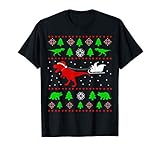 Dinosaur Ugly Christmas Sweater T-Shirt for adults kids
