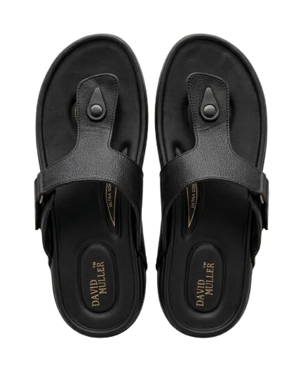 DAVID MULLER Men’s Premium Leather Comfort Chappal | Stylish Daily Wear Slip-On Slippers for Office, Casual & Outdoor Use | Soft Cushioned Footbed, Lightweight & Durable Sole | Trendy Modern Design | LEMON 06-image-10