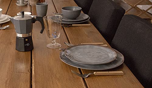 Bo-Camp Melamin Geschirr Set Halo Camping Essgeschirr Reise Picknick Teller Grau