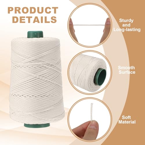 Cordon polyester macramé résistant de 3 mm pour tresser des sacs à main et tapis durables