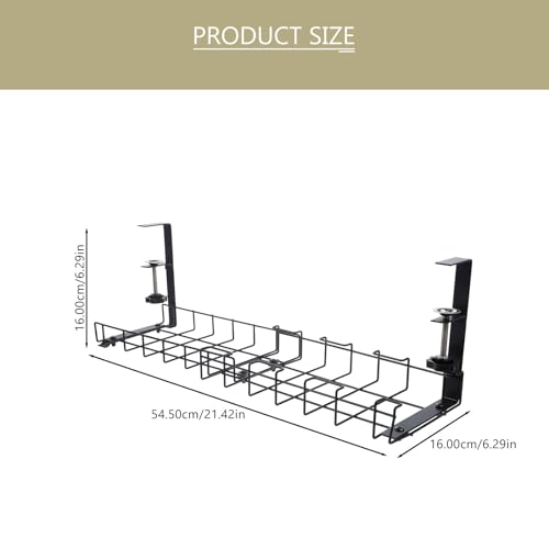Organizador de cables ajustable para debajo del escritorio Outanaya, bandeja para gestión de cables y almacenamiento para oficina y hogar, caja negra para organizar cables de escritorio miniatura 2