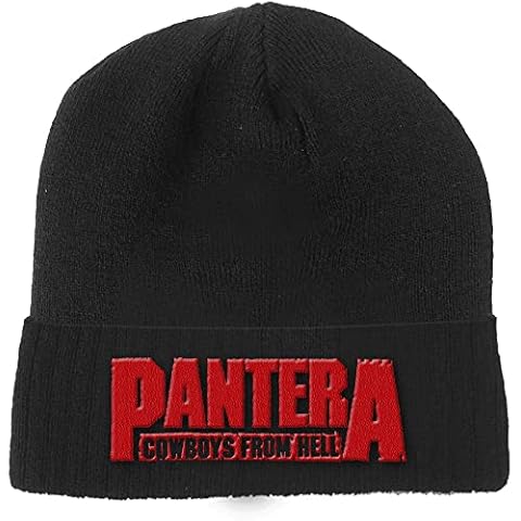 Pantera Beanie Hat Cowboys from Hell Band Logo Official Black Unisex One Size Cover