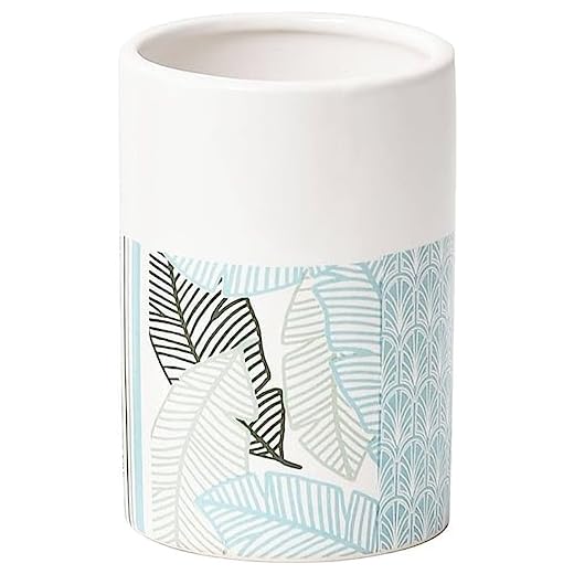 TENDANCE Chantilly (Lineance) VASO DE BAÑO DOLOMITE ESTAMPADA, Azul Claro, 7,4x7,4x11 cm