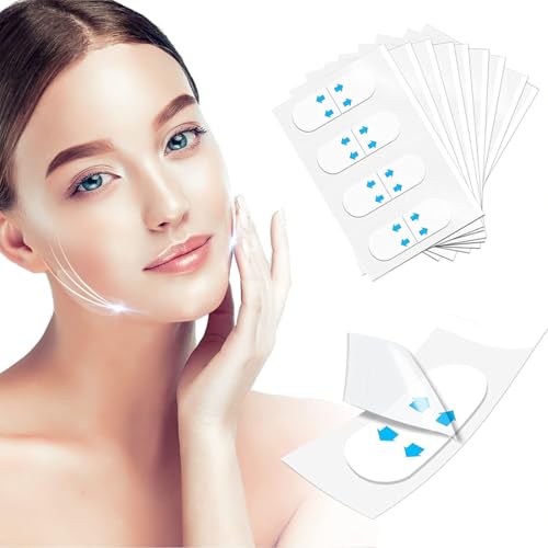 RAMGLYO 40 Pcs Face Lift Tape,Face Tape Lift Invisible,Anti Wrinkle Patches,Instant Makeup Face Lift Tool,Face Tape for Wrinkles,Face Tape Lifting Invisible,Skin Tape for Face,Facial Tape