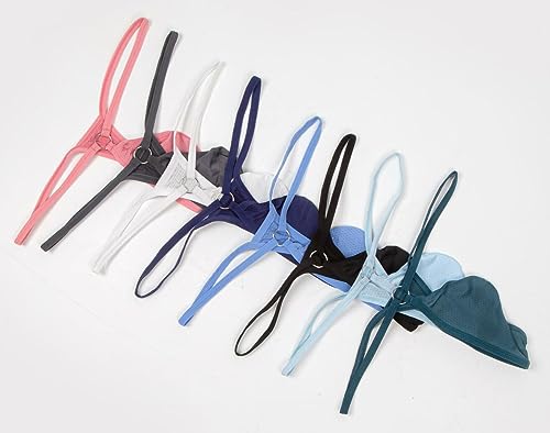 Men's Low Waist Thin Strap Underwear Briefs Pouch G-String Mesh Men's Bikini Thong Under Panties2