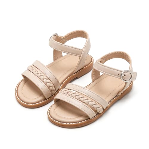 Image of ESTINE Toddler /Little Kid Girls Dress Cross Strappy Open Toe Sandals Princess Flats Summer Flower Girl Shoes