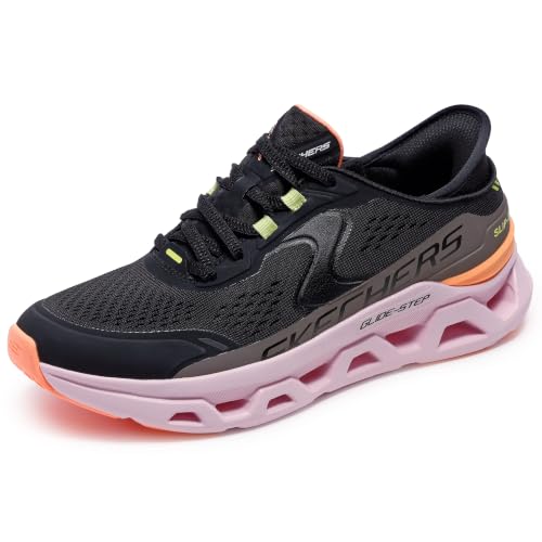 Skechers Glide-Step Altus Slip-On Donna, Multi Trim in Rete Sintetica Nera, 40 EU