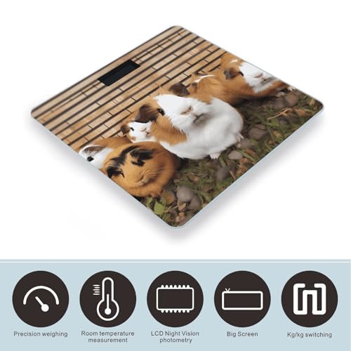Báscula de baño digital con vidrio templado y LCD 400 lb miniatura 3