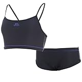 Slazenger Damen Sport Bikini Top Boxer Short Set Schwimmen Badeanzug Bademode Blau 10 (S)