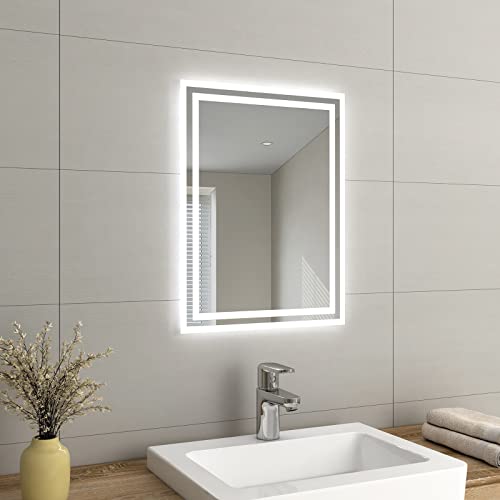 EMKE LED Bathroom Mirror 450x600mm with Demister Pad