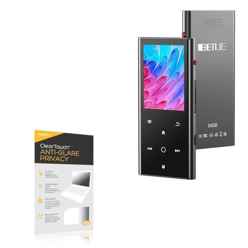 BoxWave Screen Protector Compatible With Benjie MP3 MP4 Player B33 - ClearTouch Anti-Glare Privacy (2-Pack), Privacy Screen Protector Flexible Film Anti-Glare