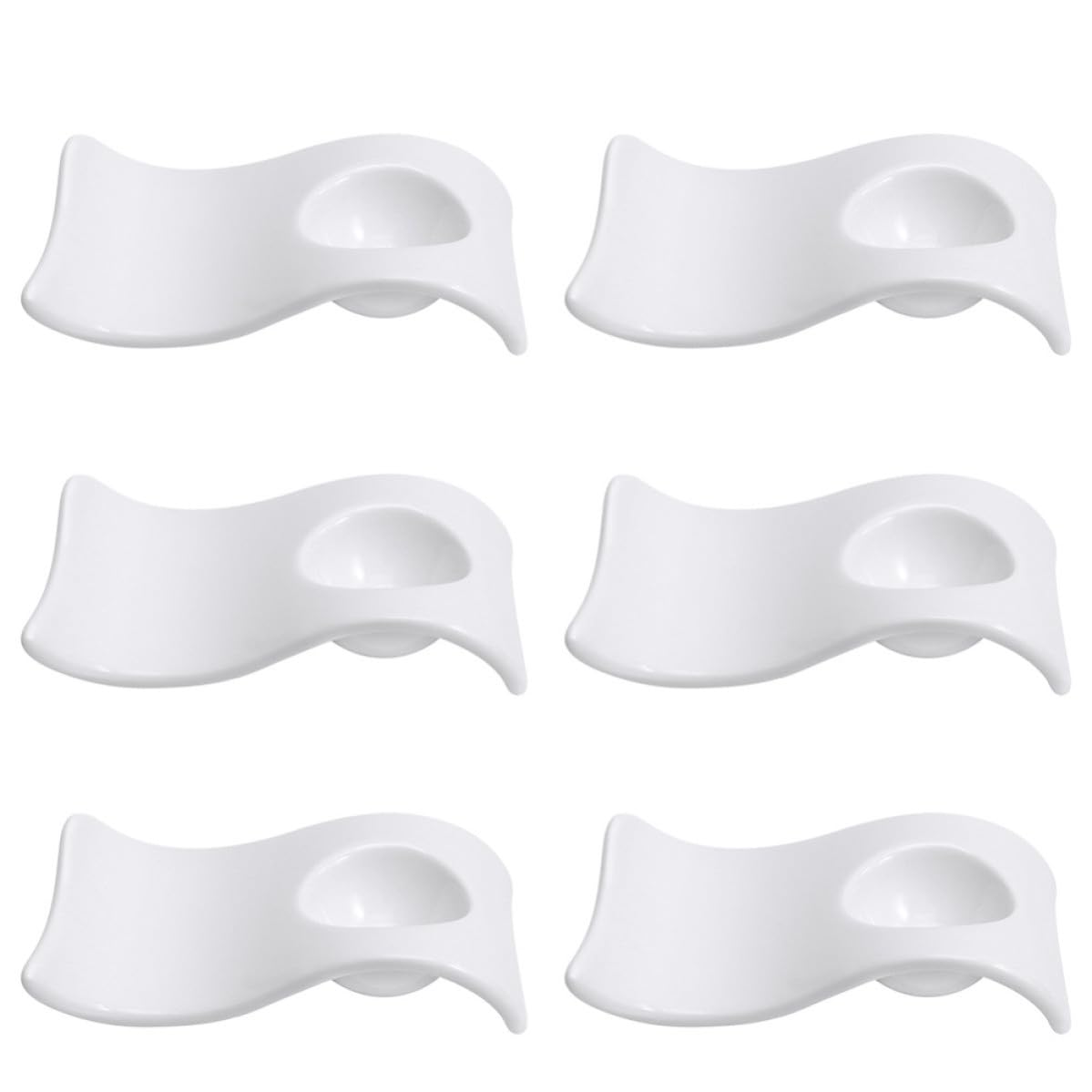 Porte-œufs et Facile à Nettoyer en Céramique Blanche Pratiques Lot de 6 Coquetiers Créatifs Design Moderne pour Servir Mini Appetizers