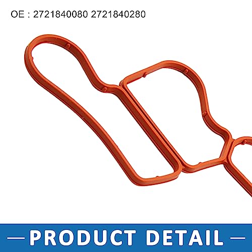 Image of Engine Oil Filter Housing Gasket Set 2721840080 2721840280 Cooler Engine Oil Filter Seal for Mercedes-Benz ML450 2010-2011 (Set of 2)
