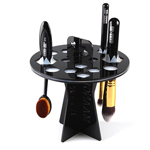 Cosmetic Tool, Elevin(TM) Fashion Makeup Brush Tree Acrylic Brushes Drying Holder (Black)