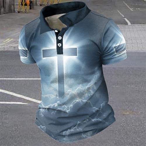 MARSVOVO Polo Shirts for Men Short Sleeve Breathable Button Cool Graphic Quick-Dry Daily Big and Tall Shirts for Men2