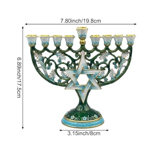 Menorah Hanoucca bougeoir rétro à 9 branches pour la fête juive - 7