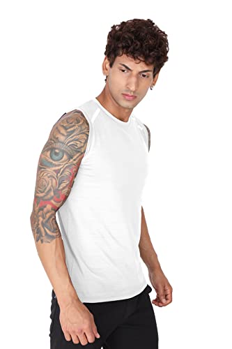 Image of Big Button Mens Dry Fit Stretchable Cut Sleeves Sports Tshirt Tank Top