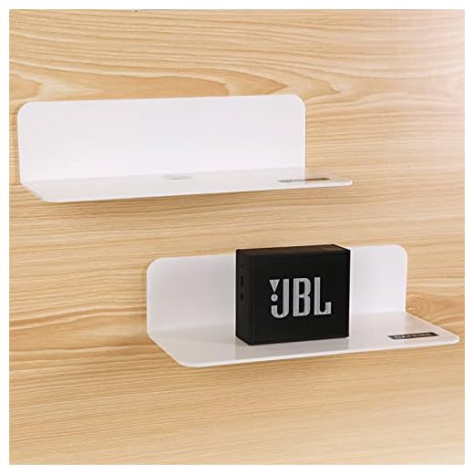 OAPRIRE White Floating Shelves Wall Mounted Set of 2 - Easily Expand Wall Space - Acrylic Hanging Shelves for Bedroom, Gaming Room, Living Room, Bathroom, Office with Cable Clips