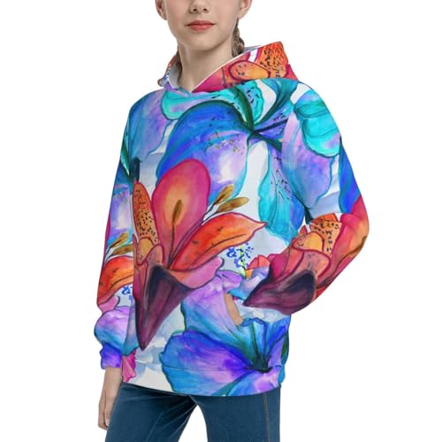 Bright Flowers Kid Hoodies Boys Sweatshirts Girls Pullover with Pocket2
