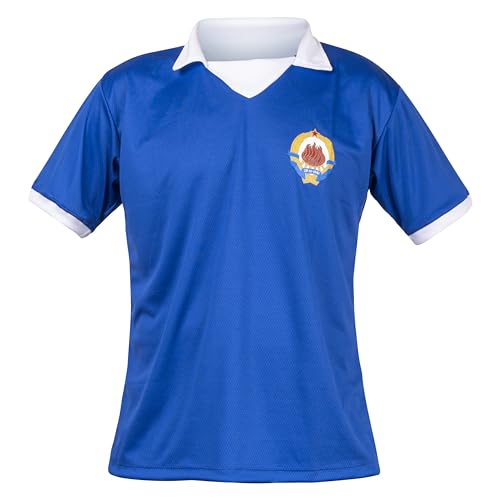 Maillot Yougoslavie Bleu t-shirt de football rétro pour supporters de l'équipe nationale
