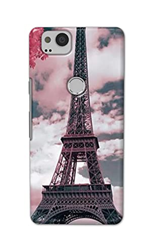 Image of Lovers Famous Place Eiffel Tower in Paris Hard Back Case Cover for Google Pixel 2 Back Cover -(J5) VNS2227