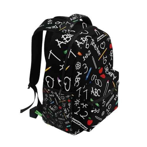 Rulers Pencils Apples Pattern Boys Girls Kids School Backpacks Bookbag, School Bag Travel Backpack Daypack2