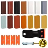 Hartwachs Reparaturset, 14 Farben Laminat Reparaturset, Parkett Reparaturset mit Schaber, Laminat Reparatur zum Reparieren von Kratzern, Schäden oder Löchern, Geeignet für Holz, Fliesen und Böden