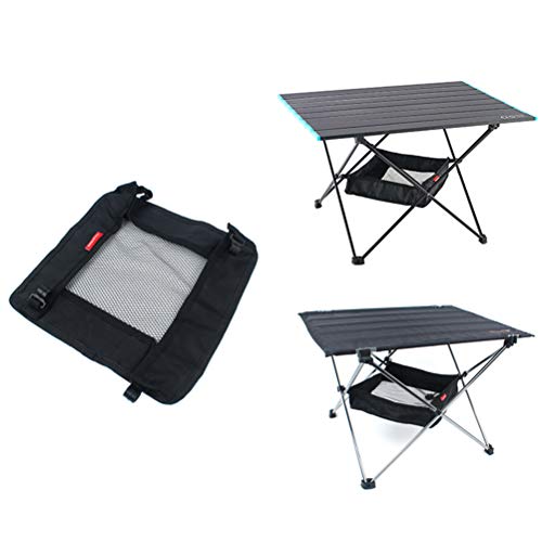 Mankoo Canasta de Almacenamiento de Mesa Plegable al Aire Libre Canasta Colgante portátil Bolsa de Camping Red de Acabado para Estante Salvaje Picnic Camping Almacenamiento Bolsa de Malla