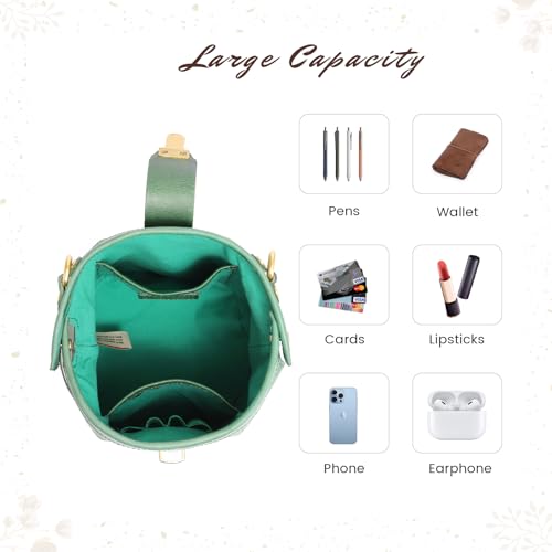 Image of OLD TREND Doctor Bucket Crossbody Handbag | Luxurious and Versatile Bag for Women | Genuine Cowhide Leather
