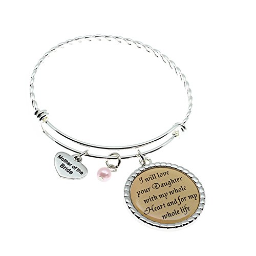 Ms. Clover Mother Of Bride Gift, I Will Love Your Daughter With My Whole Heart And For My Whole Life Bangle, Wedding Keepsake Gift For Mother In Law. #TOP5