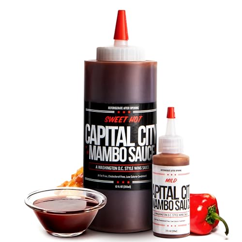 Capital City Mambo Sauce Sampler Pack, Sweet Hot &amp; Mild, 12oz + 2oz