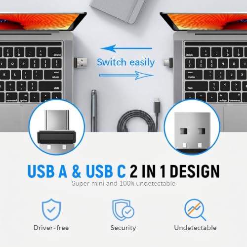 Image of Verilux 2 in 1 USB A and USB C Undetectable Mouse Mover Jiggler