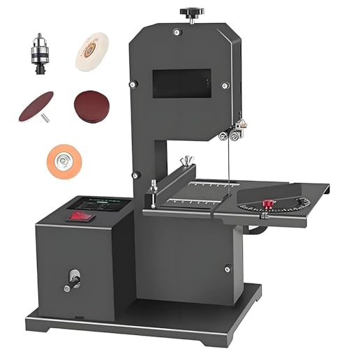 Professional Benchtop Bandsaw for Small Workshops | 800W| 70Mm Cutting Height, 90Mm Throat | Curves + Straight Cuts | Tilting Metal Table (0-45°) | Wood Cutting Machine