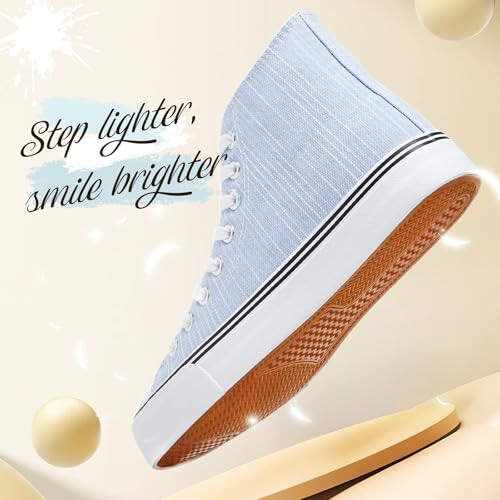 Image of kufeiti Women's High Top Canvas Sneakers Casual Walking Shoes
