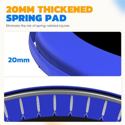ORCC 1200LBS Weight Capacity 16 15 14 12 10ft Trampoline for Kids and Adults Outdoor Trampolines with Safety Enclosure Net Wind Stakes Non-Slip Ladder