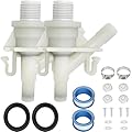 2 Pack RV Toilet Water Valve Kit 385311641 +2 Pack RV Toilet Seals 385311658 for Dometic 300 301 310 311 320 321