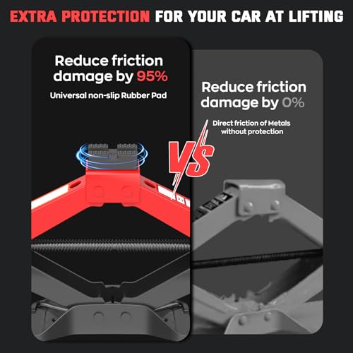 Image of Portable Car Jack 3 Ton, Heavy Duty Scissor Jack for Car, Spair Tire Changing kit with Ratchet Wrench, Tire Jack Kit for Car SUV MPV