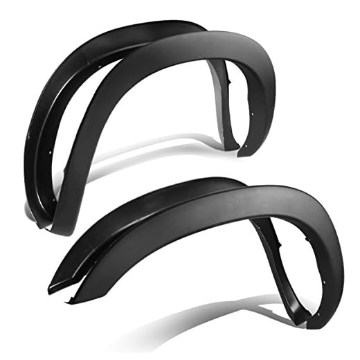 4PCS Factory Style Paintable Wheel Fender Flares Cover Kit Compatible with Dodge Ram 1500 2500 3500 96" 78" 75.9" 76.3" 97.9" Fleetside Beds 2002-2009, Front and Rear, Matte Black