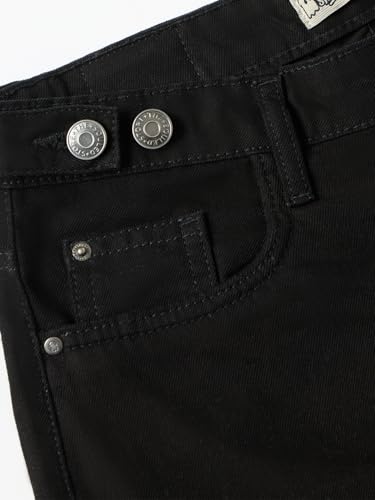 Image of The Souled Store: Barrel-Fit Denim: Women and Girls Washed Cotton Twill Barrel Fit Lightweight Adjustable Rise Everyday Casual Denim Jeans