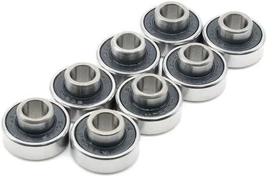 8PCS Skateboard Bearing 608RS 8x22x7mm Abec9 Integrated Spacer Longboard Bearing 608 Dance Board Double Rocker Board Bearings