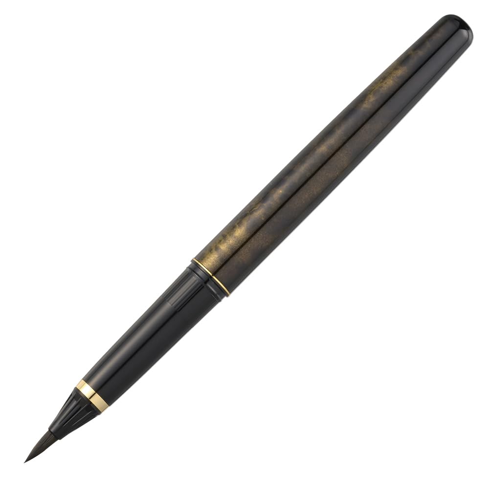 Kuretake Fountain Brush Pen, Tortoiseshell Gold