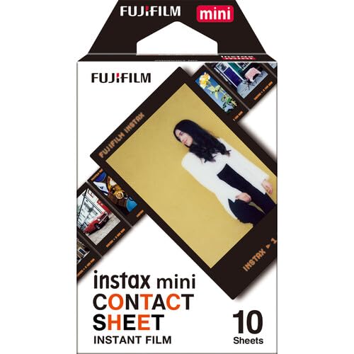 Fujifilm Instax Mini Film Variety Pack – Contact Sheet, Stone Gray, Sprinkles, Rainbow, Pink Lemonade, Mermaid Tail – (10 Sheets) – Compatible with Mini Cameras (Contact Sheet / 10 Sheets)