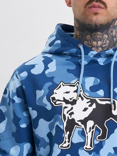Amstaff Herren Kapuzenpullover Attikus Hoodie Blau Camouflage XXL