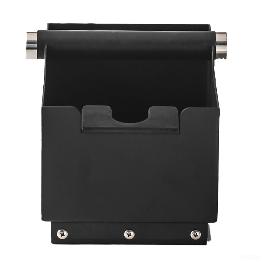 Contenitore per caffè in acciaio inox, doppio uso, per macchine da caffè espresso, con raschietto per utensili, colore nero