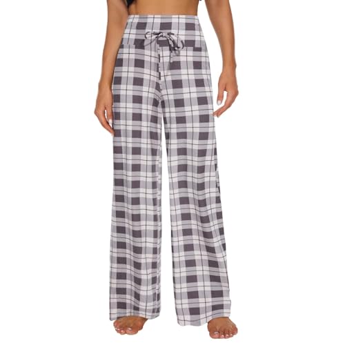 Image of ZOOSIXX Soft Black Pajama Pants for Women, Wide Leg Comfy Casual Lounge Yoga Capri Pants 22'' / 30''